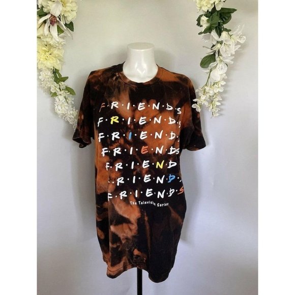 Friends The TV Series Black Orange Tie Dye T-Shirt - Picture 9 of 10